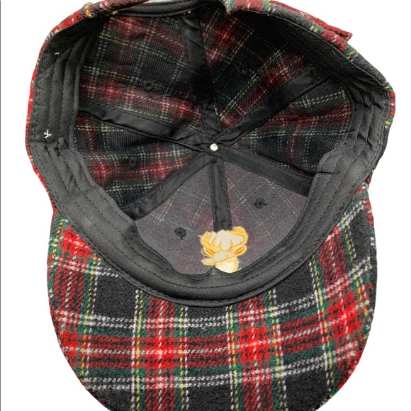 Plaid hat cap adjustable with embroidered deer/buck - Picture 4 of 10